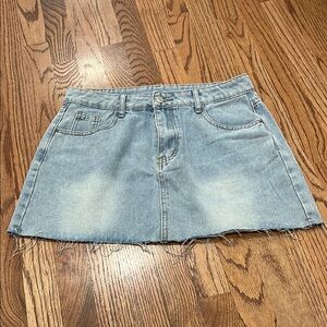 SHEIN Blue and Gold A-Line Mini Skirt